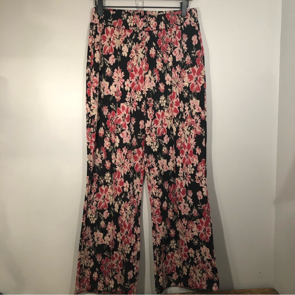 Free People Polyester Floral Pants Medium
